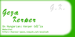 geza kerper business card